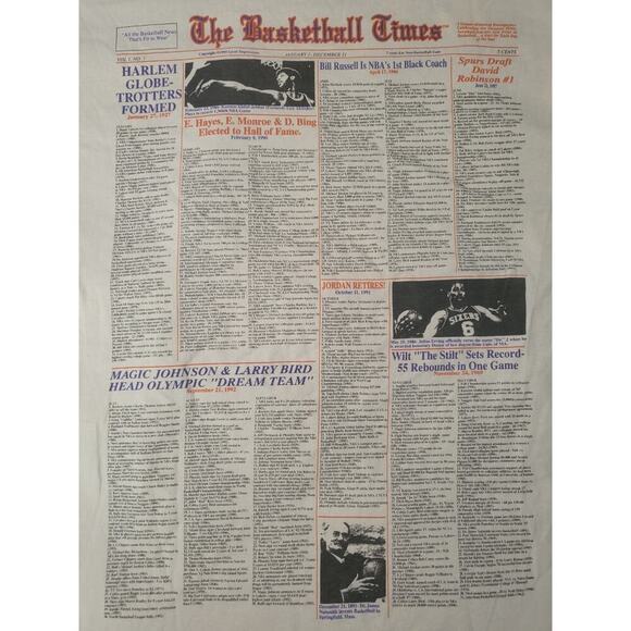 Vtg 90s The Basketball Times Jordan's retirement and Olympic Dream Team Size XL - Picture 3 of 7